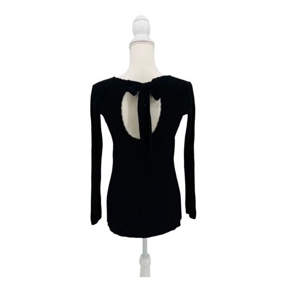 Sezane Ernestine Blouse Tops Black Bow Oversized Size XS - Picture 5 of 9